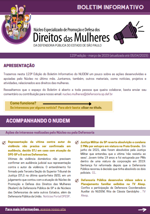 123º Boletim Informativo NUDEM - março2023 