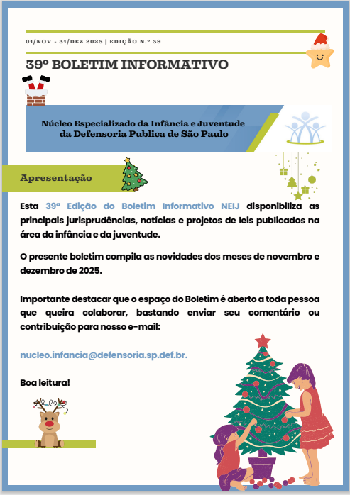 Capa do 39º Boletim Informativo NEIJ