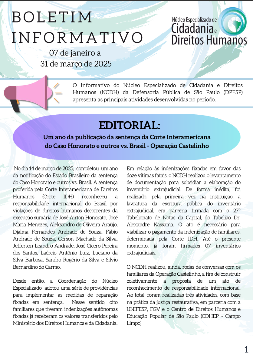Boletim informativo de Janeiro a Março 2025