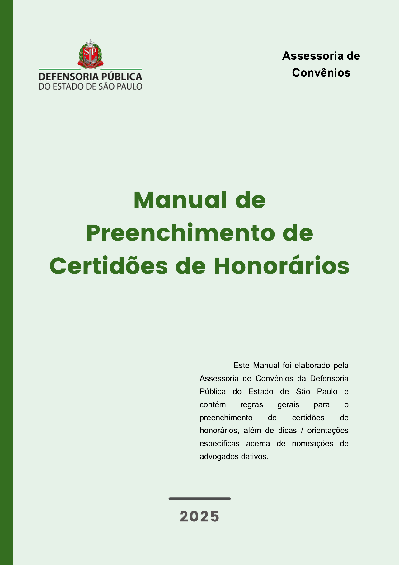 Preenchimento de Certidão de Honorários