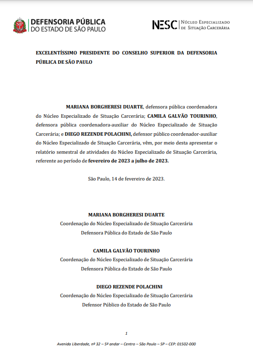 Relatório Semestral - Fevereiro de 2023 a Julho de 2023 - NESC