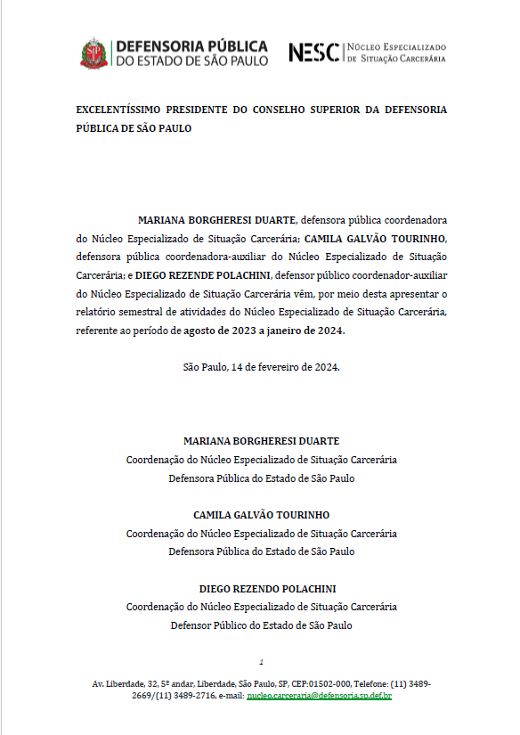 Relatório Semestral - Agosto de 2023 a Janeiro de 2024 - NESC