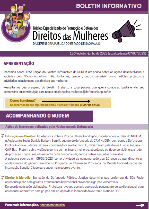 126º Boletim Informativo NUDEM - junho2023 