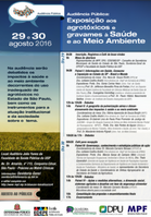 Folder Audiência Pública: Exposição aos agrotóxicos e gravames à Saúde e ao Meio Ambiente